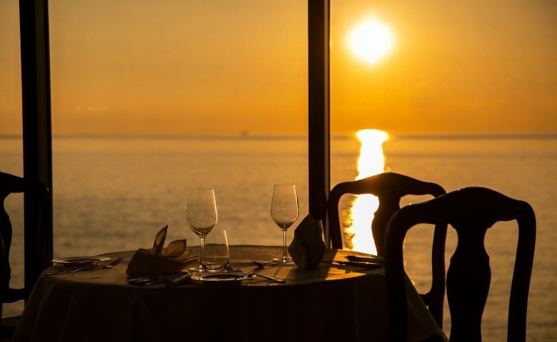 海の舎からの夕日