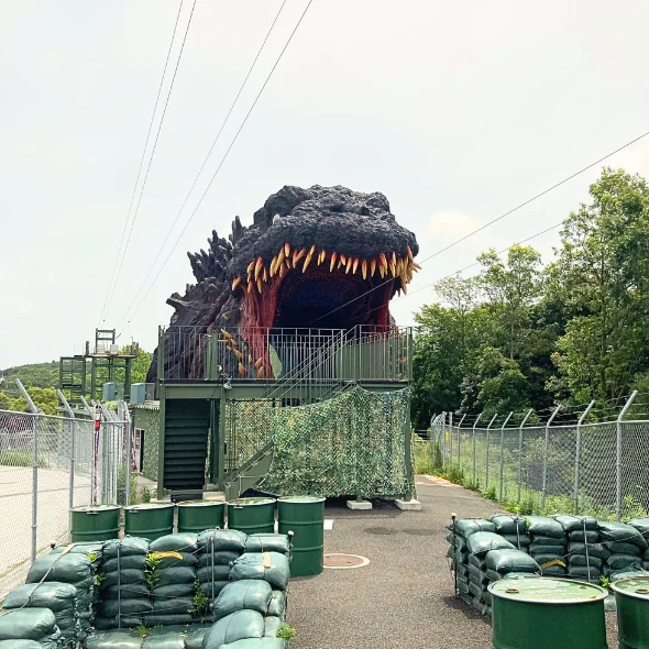 The Godzilla zipline, viewed from the photo spots