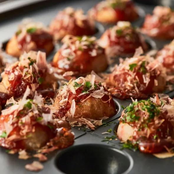 Close-up of takoyaki