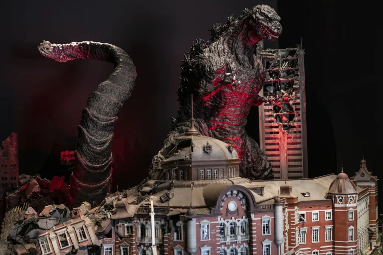 Detailed Godzilla movie character figure at Nijigen no Mori museum Awaji Island