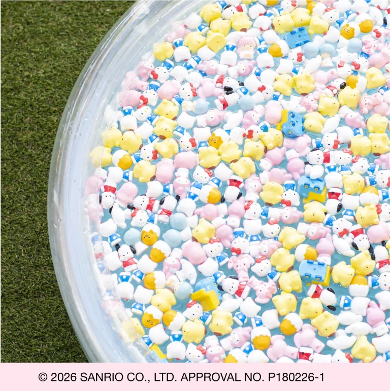 Mascot Scooping game in pool in HELLO KITTY SMILE on Awaji Island in Japan